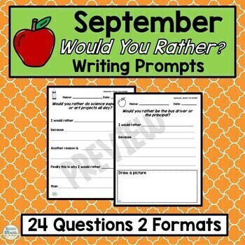 Would You Rather Back to School Writing Worksheets | TpT