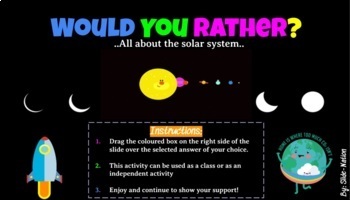 Preview of Would You Rather? Solar System Edition! *GOOGLE SLIDES* + *VIRTUAL LEARNING*