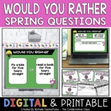 Would You Rather Spring Questions for Kids | Digital + Print