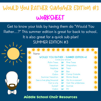 Would You Rather - Summer Edition #3 by Choir with Clint | TPT