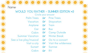 Would You Rather - Summer Edition #3 by Choir with Clint | TPT