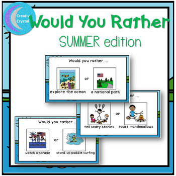 Would You Rather Summer Edition 50 Boom Cards PDF File ESY Special ...