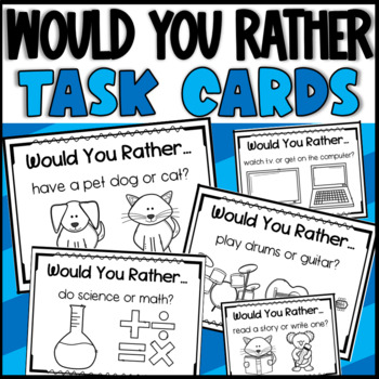 Would You Rather Opinion Task Cards Bundle Print and Digital in