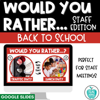 Preview of Would You Rather Teacher Questions: Back to School | Google Slides