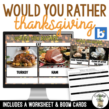 Preview of Would You Rather - Thanksgiving Activity