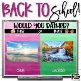 Would You Rather Questions and Back to School Games