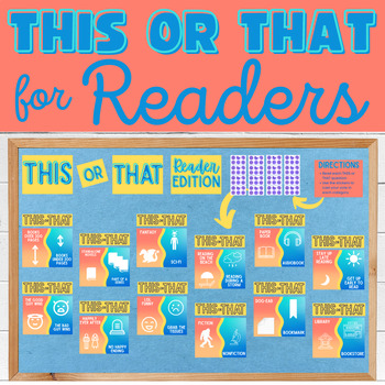 Preview of Would You Rather This or That Bulletin Board Decour about Books for Readers