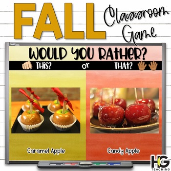 Preview of Fall Would You Rather Questions | Thanksgiving Games