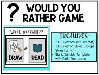Preview of Would You Rather Visual Game Slides 
