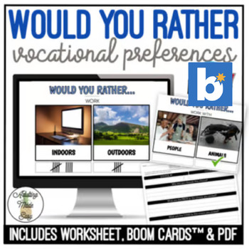 Preview of Would You Rather - Vocational Preferences Activity