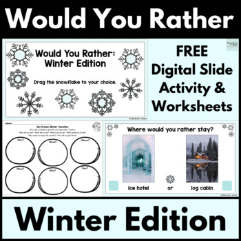 Preview of Would You Rather Winter Digital Activity & Worksheet FREEBIE