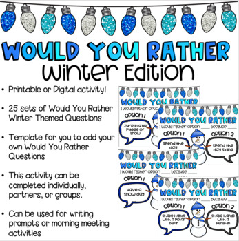 50 Winter Would You Rather (Free Printables) - The Best Ideas for Kids