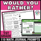 1st Grade Math Review Centers Would You Rather Math Journa