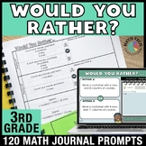 Would You Rather Math Journal Word Problems 3rd Grade Math