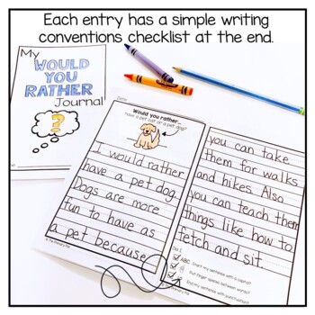 Would You Rather Writing Journal by The Primary Pal | TPT