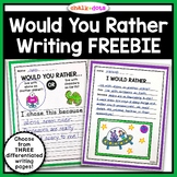 Would You Rather Writing Prompt FREEBIE | This or That | O