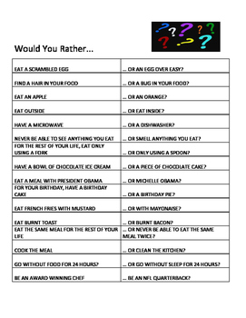 500+ Would You Rather Questions for Adults: Questions about Dating, Work,  Sports, Food, Gross Things, Holidays & More