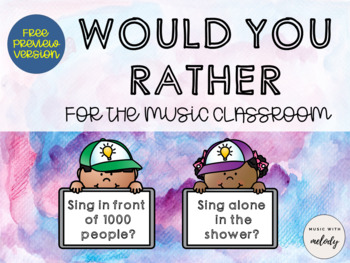 Preview of Would You Rather for the Music Classroom (FREE PREVIEW)