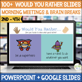 Would You Rather slides for morning meetings, brain breaks