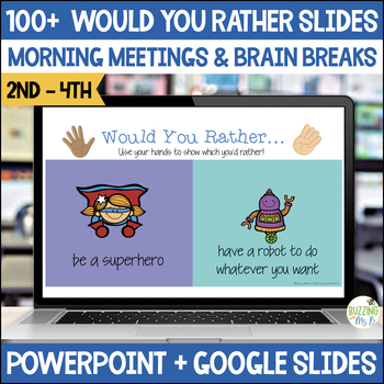 Preview of Would You Rather Questions Slides - Back to School - PowerPoint + Google Slides