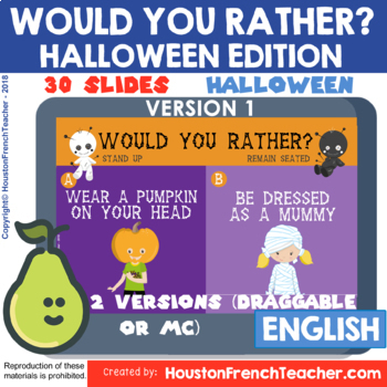 Preview of Would you rather Halloween Digital/Virtual Halloween(Google Slides - Pear Deck)