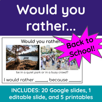 Would you rather? This or that? Beginning of the year edition! Justify!