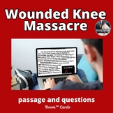 Wounded Knee Massacre Passage and Comprehension Boom™ Card