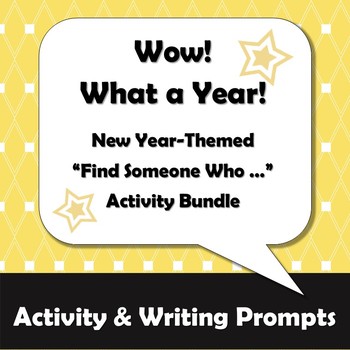 Preview of Wow - What a Year! New Year Activity, Classmate Scavenger Hunt, Icebreaker