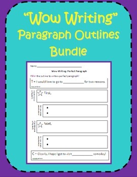 Preview of Wow Writing!  12 Paragraph Outlines for Beginning Writers (Common Core aligned)