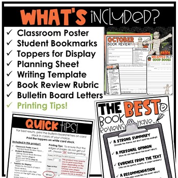 Halloween Book Review: Writing Activity with Bulletin Board Idea by Kim ...