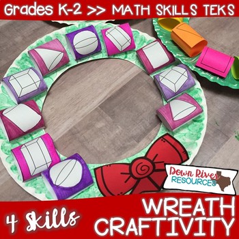 Preview of Wreath Math Craftivity | Winter Craftivity | Christmas Craftivity {TEKS/CCSS}
