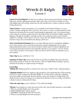 Preview of Wreck It Ralph Lessons 1-3
