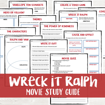 Preview of Wreck It Ralph Movie Study Guide