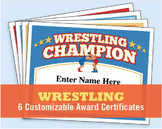 Wrestling Certificates — Editable 6-Pack