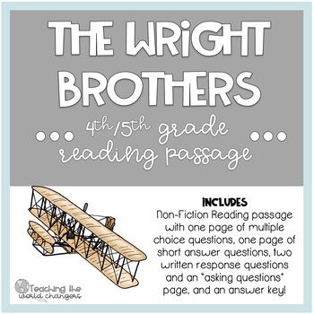 Preview of Wright Brothers Reading Passage