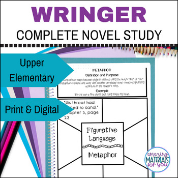 Preview of Wringer Novel Study for Book Clubs Literature Circles