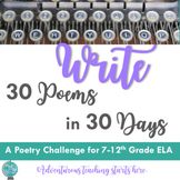 Write 30 Poems in 30 Days {A Poetry Writing Challenge 7-12