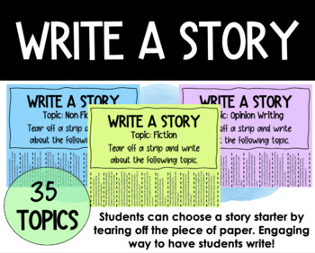 Preview of Write A Story - Tear A Story Starter Sentences - 35 Topics