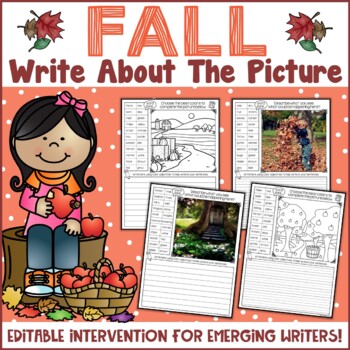 Preview of Write About the Fall Picture | Editable Fall Picture Writing Prompts