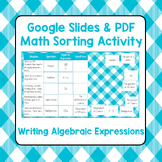Write Algebraic Expressions - Google Slides and PDF Math S