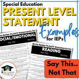 Write Better PLAAFP Statements for IEPs | Special Ed Teachers 