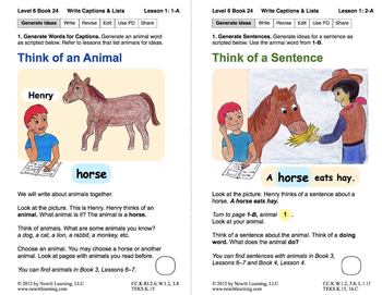 Preview of Write Captions and Lists: Lesson 1, Book 24 (Newitt Writing Series)