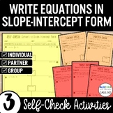 Write Equations in Slope-Intercept Form Practice | Self-Ch