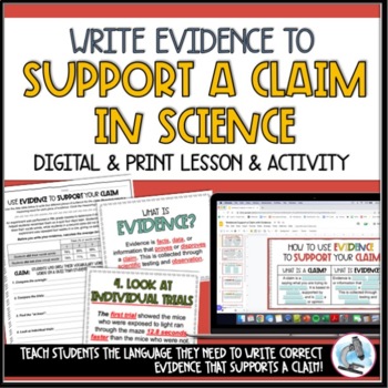 Preview of Write Evidence to Support a Claim in Science