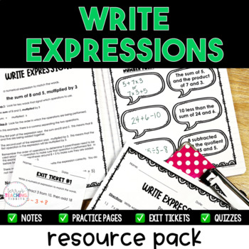 Preview of Write Expressions Resource Pack - Printable
