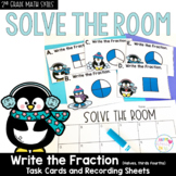 Write Fractions 2nd Grade Task Cards Solve the Room Math Center