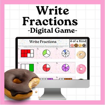 Preview of Write Fractions - Fun Digital Game!