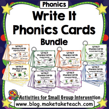Preview of Write It Phonics Cards Bundle