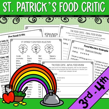 Preview of Write Like a Food Critic Food Science St. Patrick's Day Activity 3rd-4th Grade