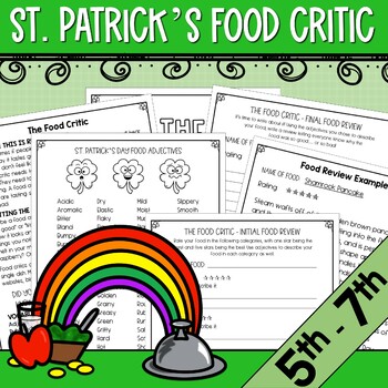 Preview of Write Like a Food Critic Food Science St. Patrick's Day Activity 5th-7th Grade